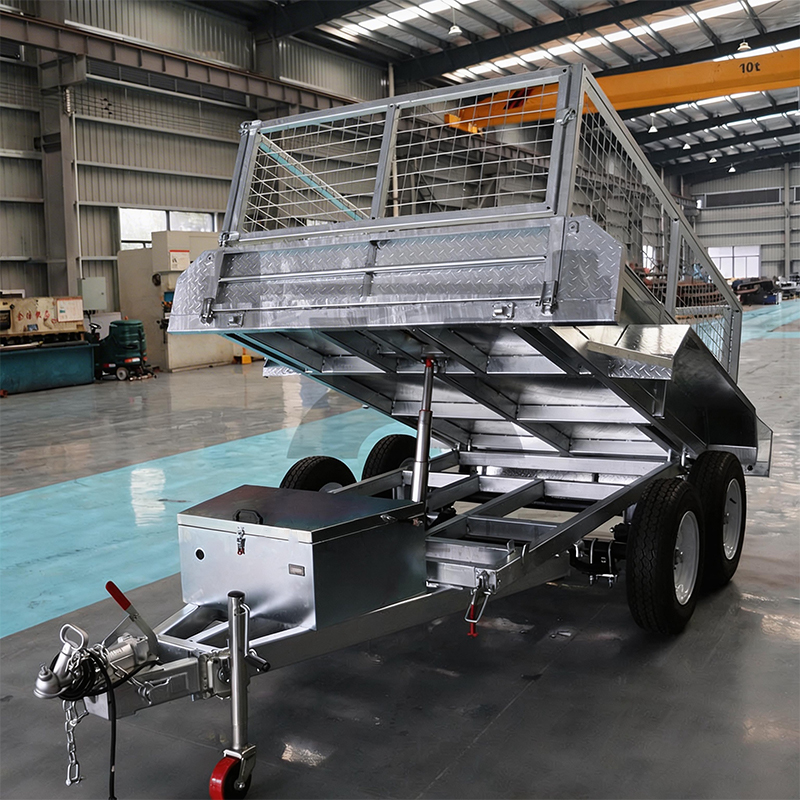 Galvanised Tandem Farm Plant Tipping Hydraulic Trailer