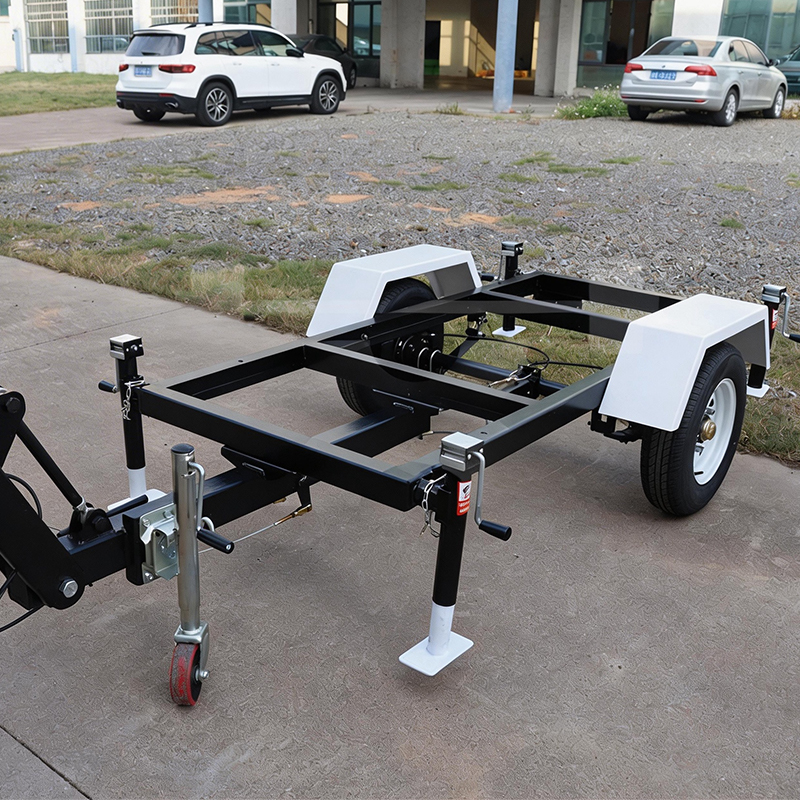Heavy-Duty Steel Flatbed Two-Wheel Car Trailer