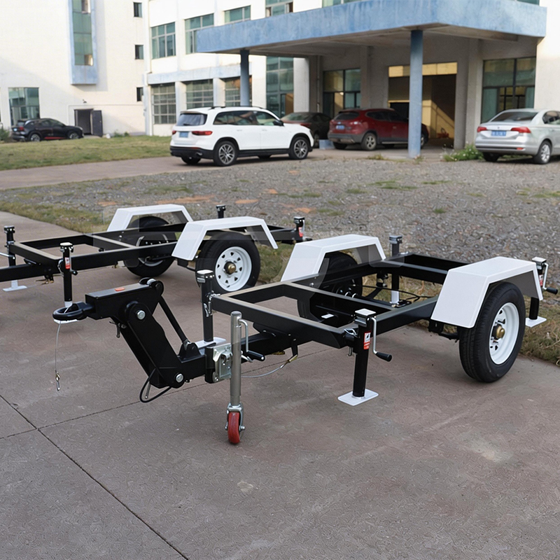 Heavy-Duty Steel Flatbed Two-Wheel Car Trailer