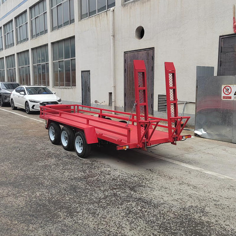 6 Wheel Mechanical Brake Mini Excavator Trailer