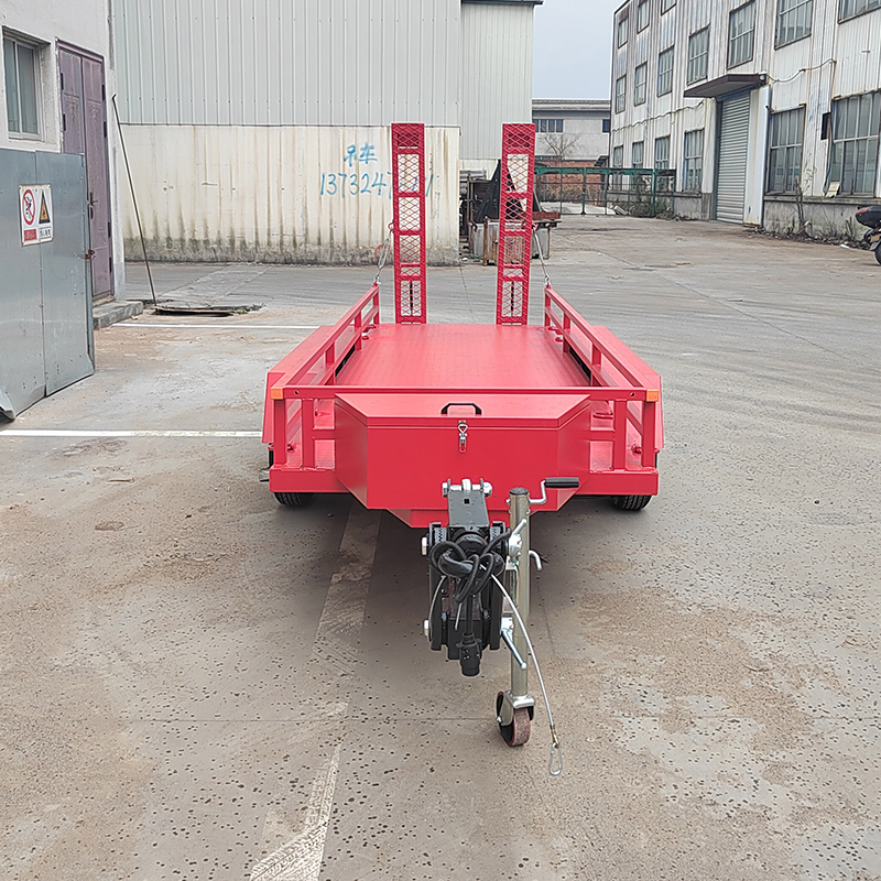 6 Wheel Mechanical Brake Mini Excavator Trailer
