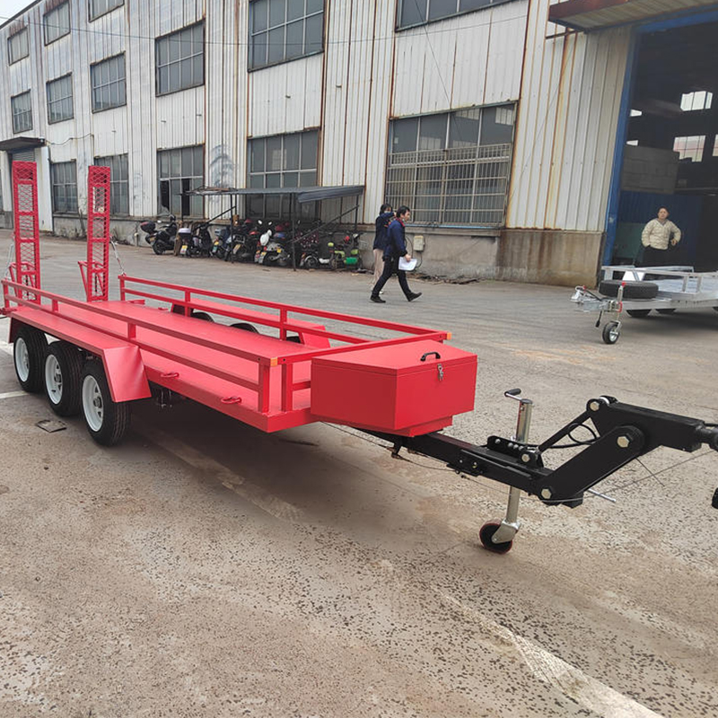 6 Wheel Mechanical Brake Mini Excavator Trailer