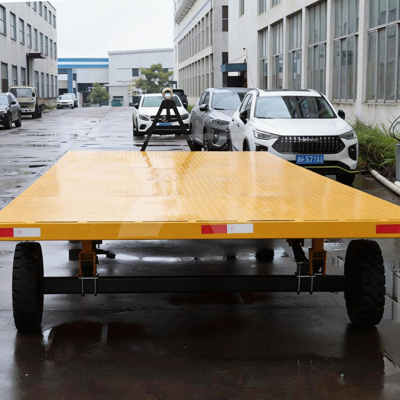 Solid Tyre 2 Axles Flat Bed Trailer
