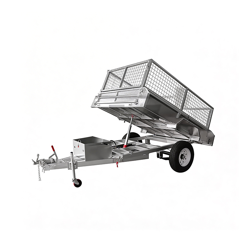 Single-Axis Hydraulic Self-Dumping Silver Cage Trailer