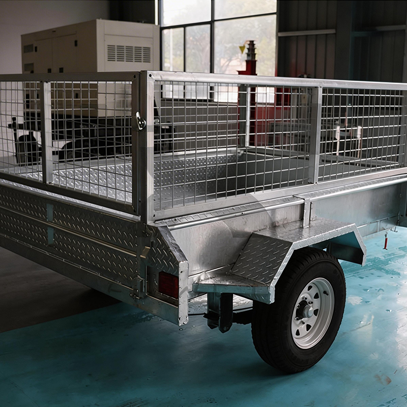 Single-Axis Hydraulic Self-Dumping Silver Cage Trailer