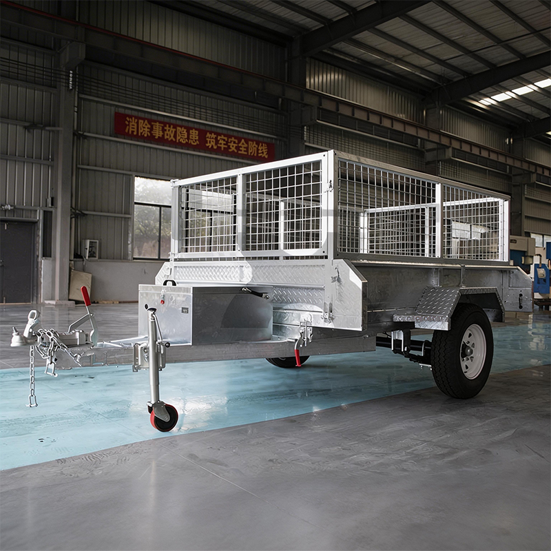 Single-Axis Hydraulic Self-Dumping Silver Cage Trailer
