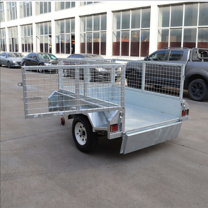 Galvanized Double Axle LED Cage Trailer