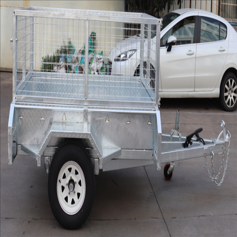 Galvanized Double Axle LED Cage Trailer