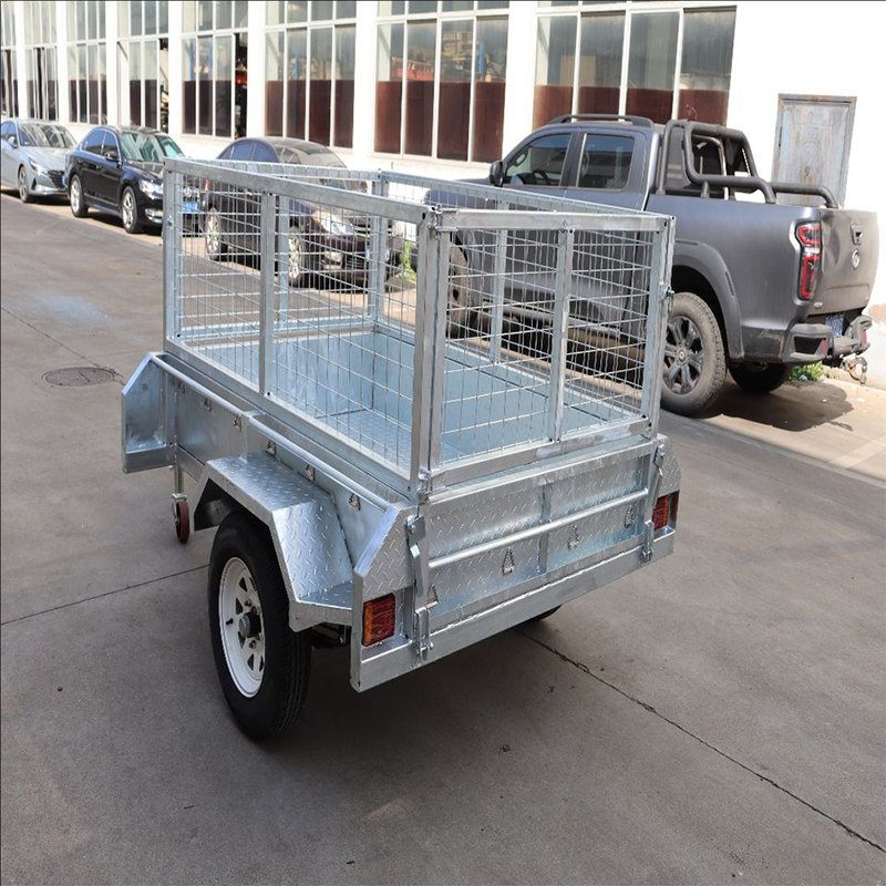 Galvanized Double Axle LED Cage Trailer