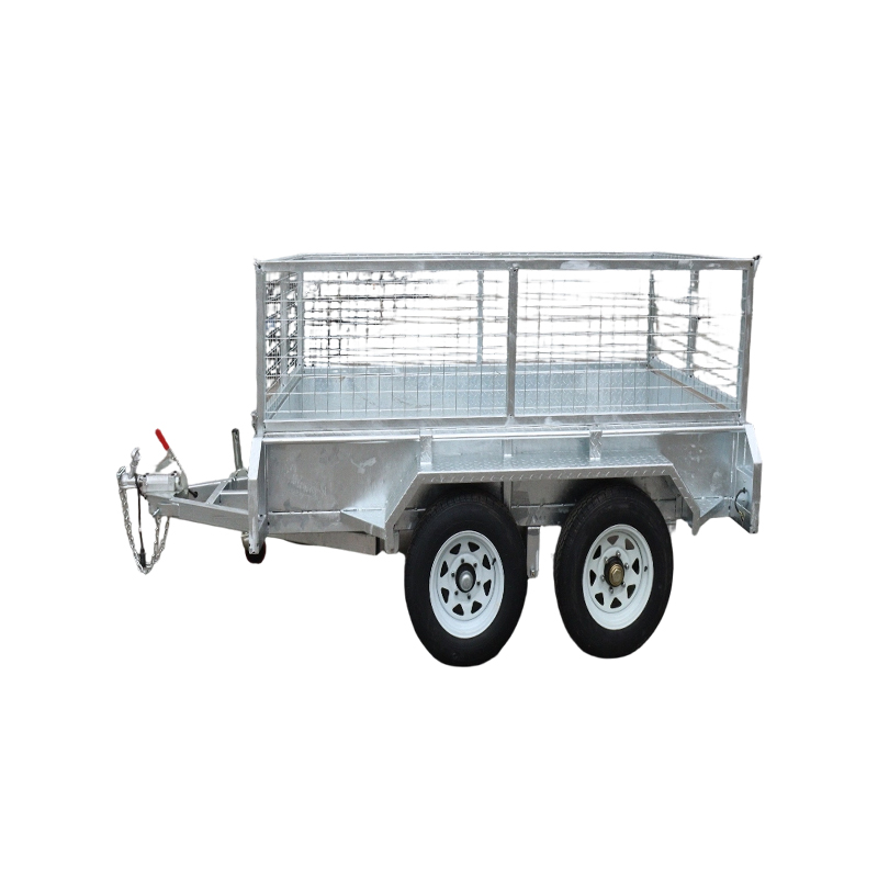Large Capacity Silver Four Wheel Cage Trailer