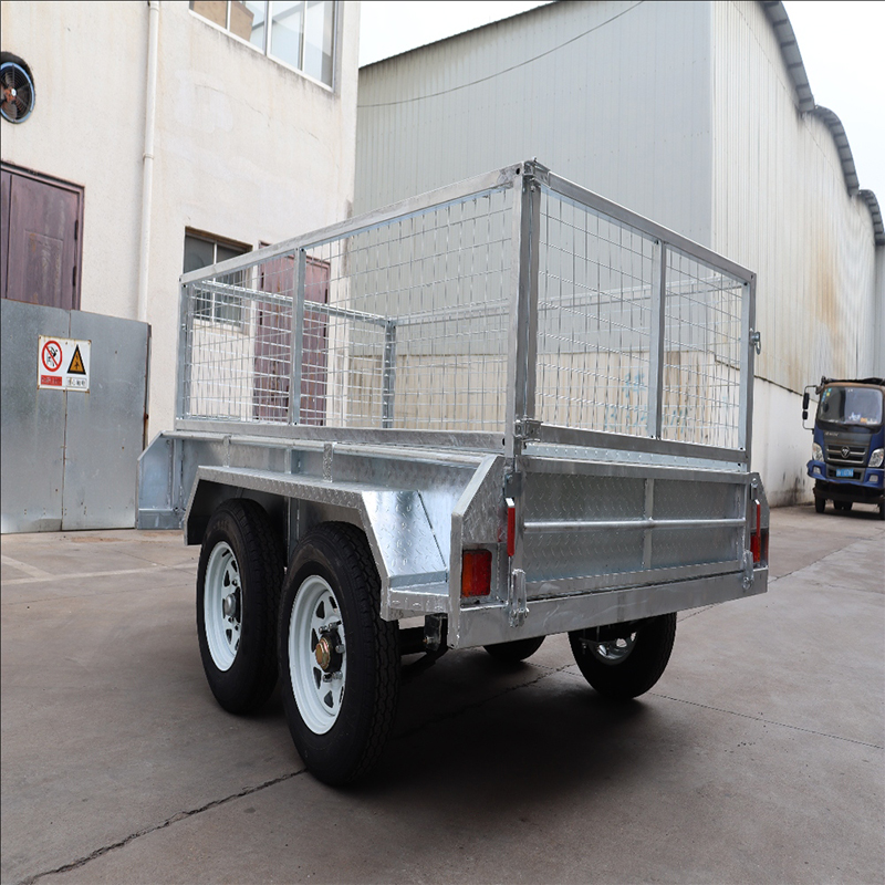 Large Capacity Silver Four Wheel Cage Trailer