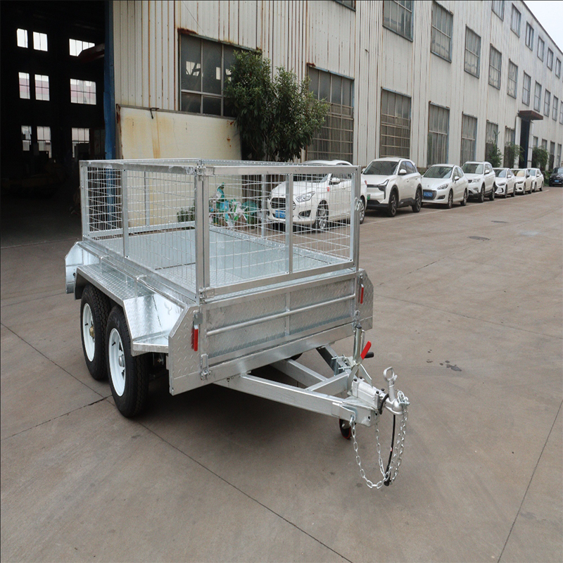 Large Capacity Silver Four Wheel Cage Trailer