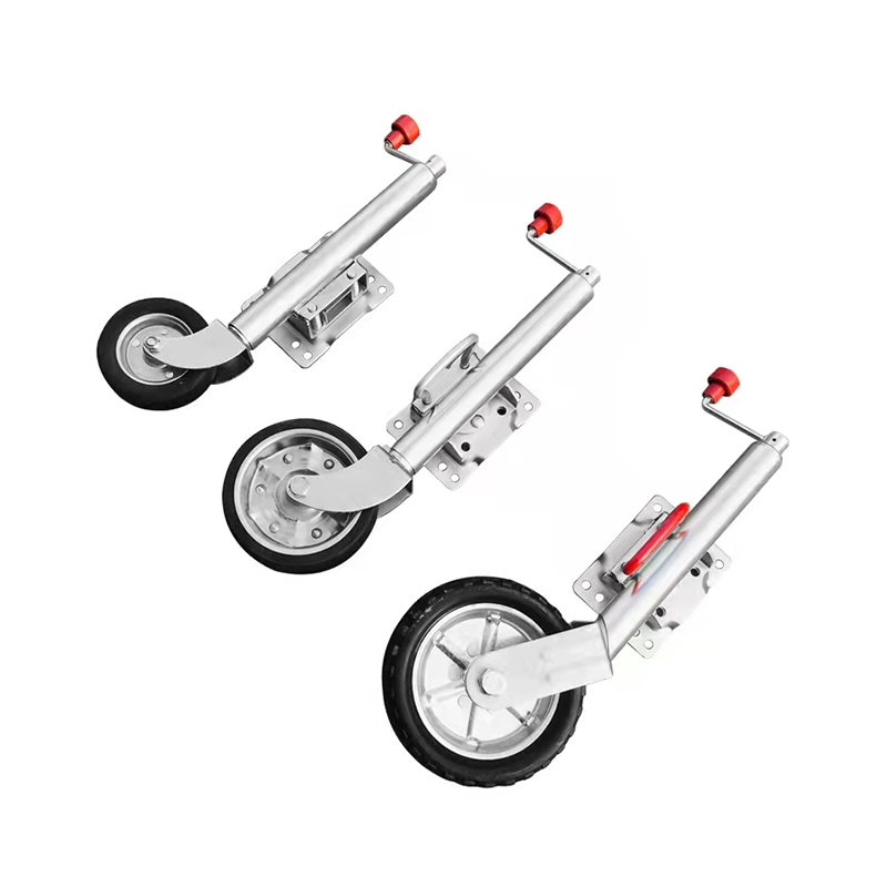 Silver Trailer Jack with Swivel Mount and Wheel