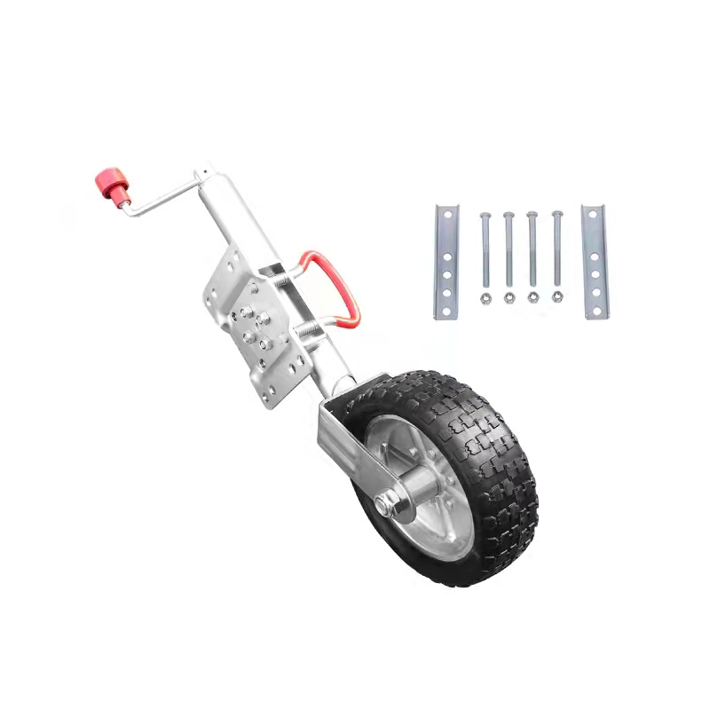 Silver Trailer Jack with Swivel Mount and Wheel