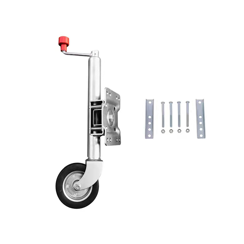 Silver Trailer Jack with Swivel Mount and Wheel
