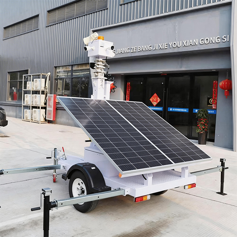 Mobile CCTV Camera Solar Trailer for Mall Monitoring