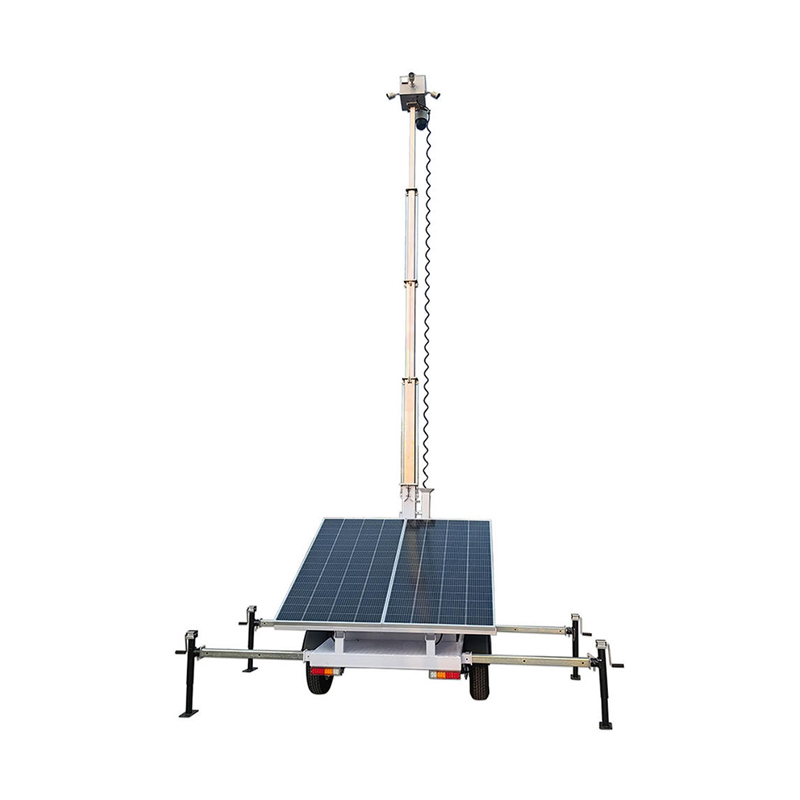 Manual Electric Hydraulic Mast Portable CCTV Monitoring Trailer