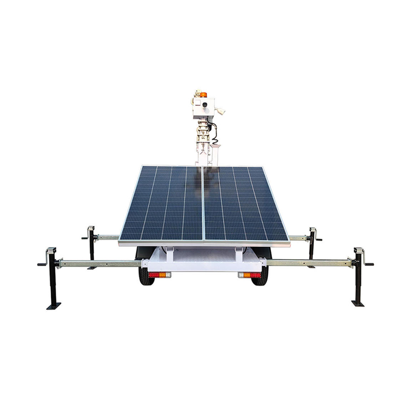 Manual Electric Hydraulic Mast Portable CCTV Monitoring Trailer