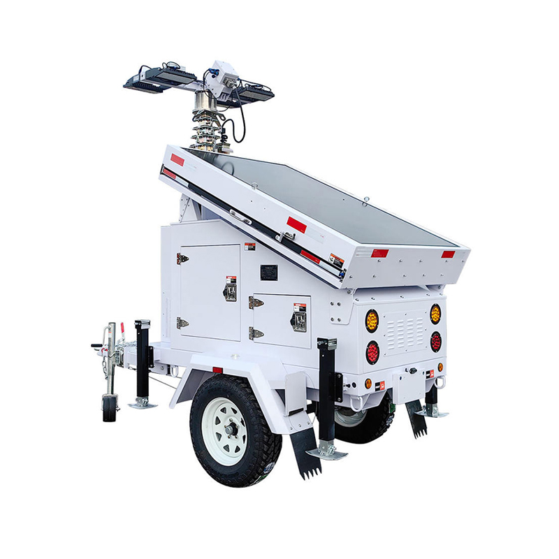 Construction Mining Mobile Solar Light Tower With Telescopic Mast