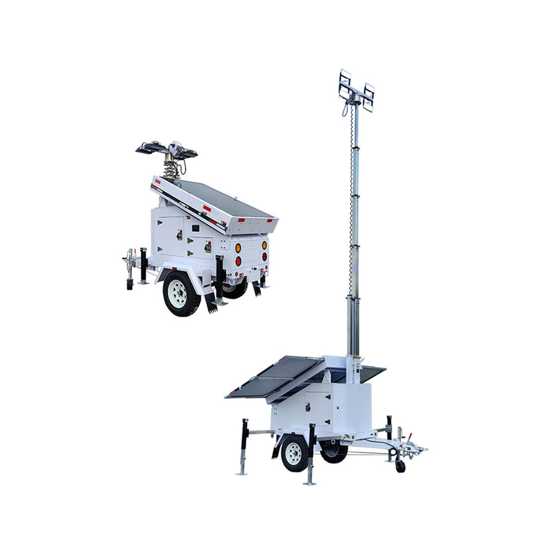 Construction Mining Mobile Solar Light Tower With Telescopic Mast