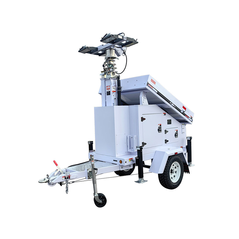 Construction Mining Mobile Solar Light Tower With Telescopic Mast
