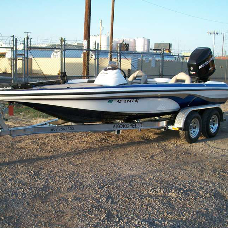 Black Steel Q235 Double Axle Boat Trailer